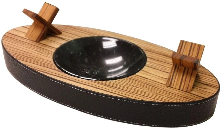 Brizard And Co.Deck Zebrawood Double Ashtray - Made In USA 3 Brizard And Co.Deck Zebrawood Double Ashtray - Made In USA