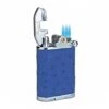 Brizard & Co. Gatsby Blue Ostrich Leather Triple Torch Flame Table Lighter 1 Brizard & Co. Gatsby Blue Ostrich Leather Triple Torch Flame Table Lighter -Elighters Shop brizard co gatsby blue ostrich leather table lighter 30