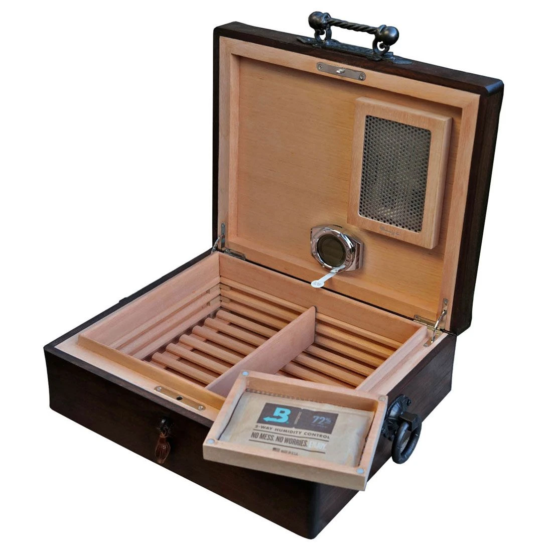 Brizard & Co Hacienda Airflow Solid Wood Humidor - Holds 75 Cigars 7 Brizard & Co Hacienda Airflow Solid Wood Humidor - Holds 75 Cigars - Image 5