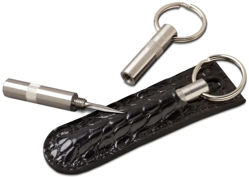 Brizard Trilogy Cigar Punch With Croco Pattern Black Leather Pouch - Made In USA 4 Brizard Trilogy Cigar Punch With Croco Pattern Black Leather Pouch - Made In USA - Image 2