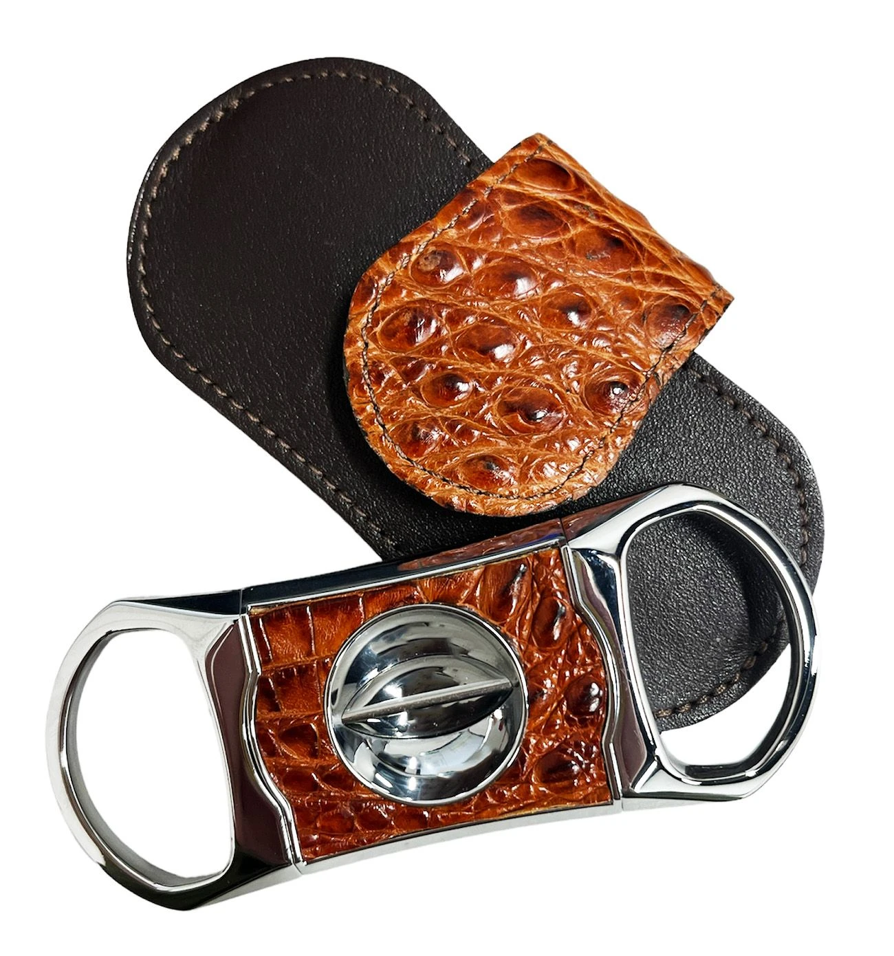 Brizard & Co. V Cutter With Pouch - Caiman Cognac And Coffee 5 Brizard & Co. V Cutter With Pouch - Caiman Cognac And Coffee - Image 3