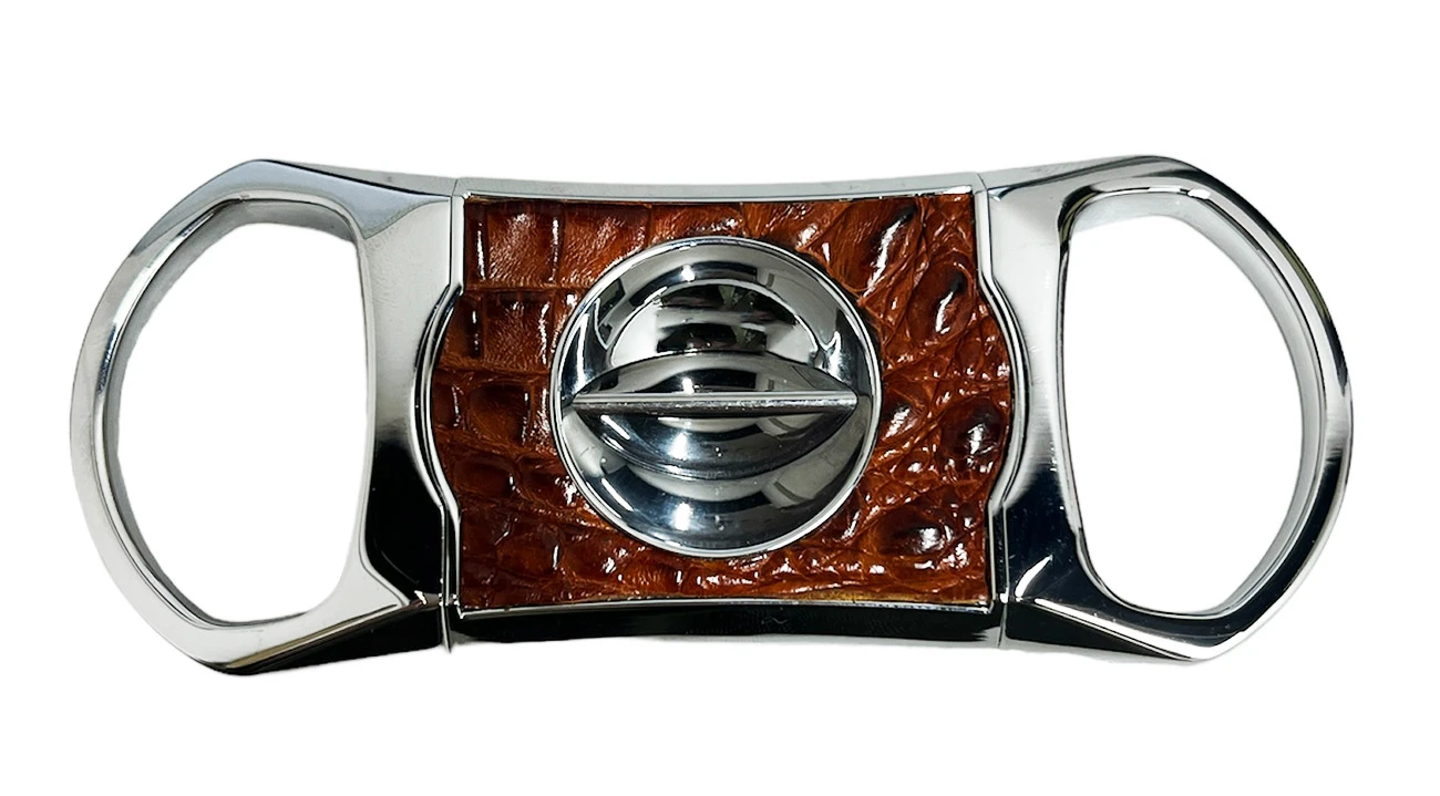 Brizard & Co. V Cutter With Pouch - Caiman Cognac And Coffee 3 Brizard & Co. V Cutter With Pouch - Caiman Cognac And Coffee