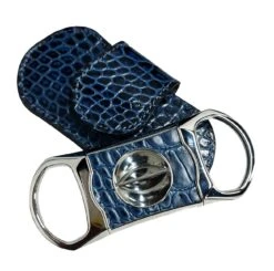 Brizard & Co. V Cutter With Pouch - Croco Indigo