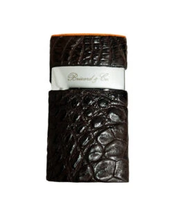 Brizard & Co Venezia Single Jet Flower Flame Lighter - Genuine Caiman Tobacco And Racing Orange