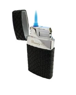 Brizard & Co Venezia Single Jet Flower Flame Lighter - Python And Royal Purple