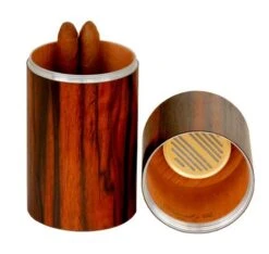 Brizard Cylinder Desktop Humidor Ebony Wood - Made In The USA