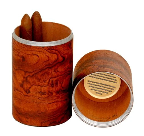 Brizard Cylinder Desktop Humidor Exotic Bubinga - Made In The USA 3 Brizard Cylinder Desktop Humidor Exotic Bubinga - Made In The USA