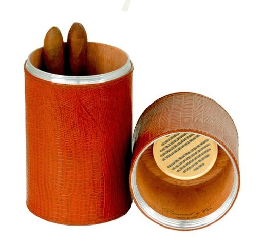 Brizard Cylinder Desktop Humidor Lizard Pattern Havana - Made In The USA 3 Brizard Cylinder Desktop Humidor Lizard Pattern Havana - Made In The USA