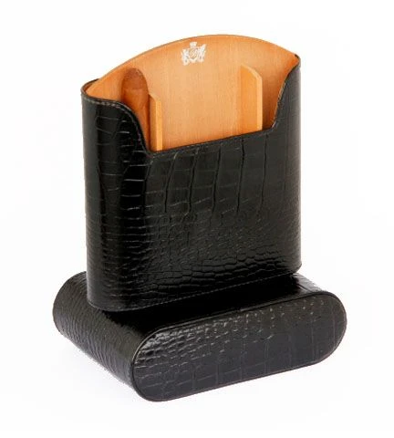 Brizard Travel Humidor Croco Pattern Black - Made In The USA 3 Brizard Travel Humidor Croco Pattern Black - Made In The USA
