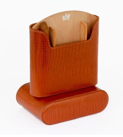 Brizard Travel Humidor Lizard Pattern Havana - Made In The USA 3 Brizard Travel Humidor Lizard Pattern Havana - Made In The USA