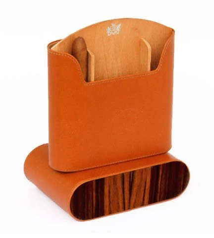 Brizard Travel Humidor Sunrise Tan With Ebony - Made In The USA 3 Brizard Travel Humidor Sunrise Tan With Ebony - Made In The USA