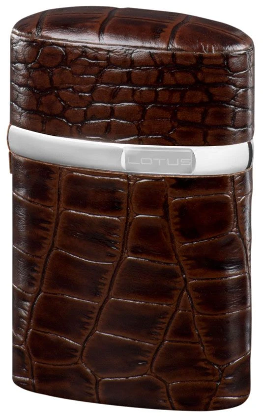 Brizard Triple Jet Croco Pattern Tobacco Lotus Torch Table Lighter 3 Brizard Triple Jet Croco Pattern Tobacco Lotus Torch Table Lighter