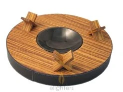 Brizard Zebrawood Round Ashtray - Made In USA