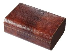 Brown Crocodile Leather Cigar Humidor - Holds 25 Cigars 11 Brown Crocodile Leather Cigar Humidor - Holds 25 Cigars -Elighters Shop brown crocodile leather cigar humidor holds 25 cigars up to churchill size 152