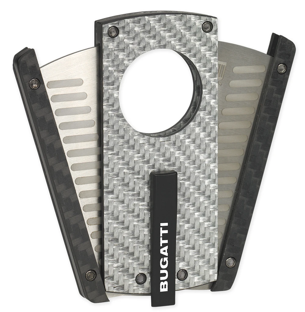 Bugatti Carbon Fiber Cigar Cutter - Silver 3 Bugatti Carbon Fiber Cigar Cutter - Silver