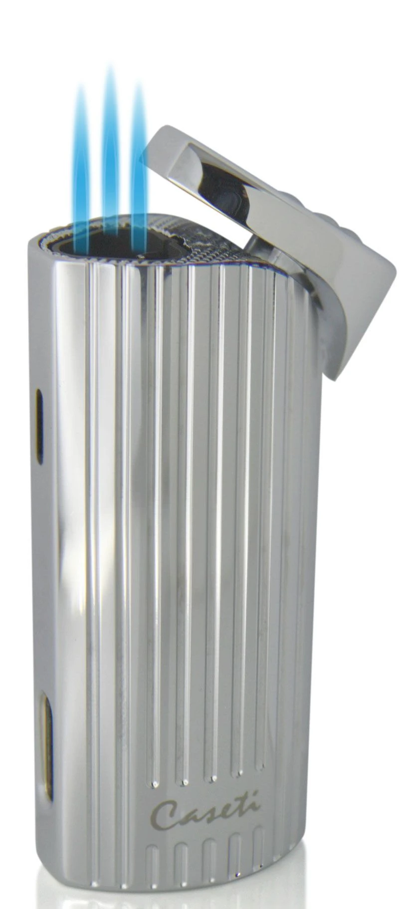 Caseti Basilisk Triple Jet Flame Cigar Lighter - Chrome Lines 4 Caseti Basilisk Triple Jet Flame Cigar Lighter - Chrome Lines - Image 2
