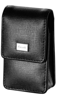 Caseti Etch Black Leather Weave Pattern Lighter Case