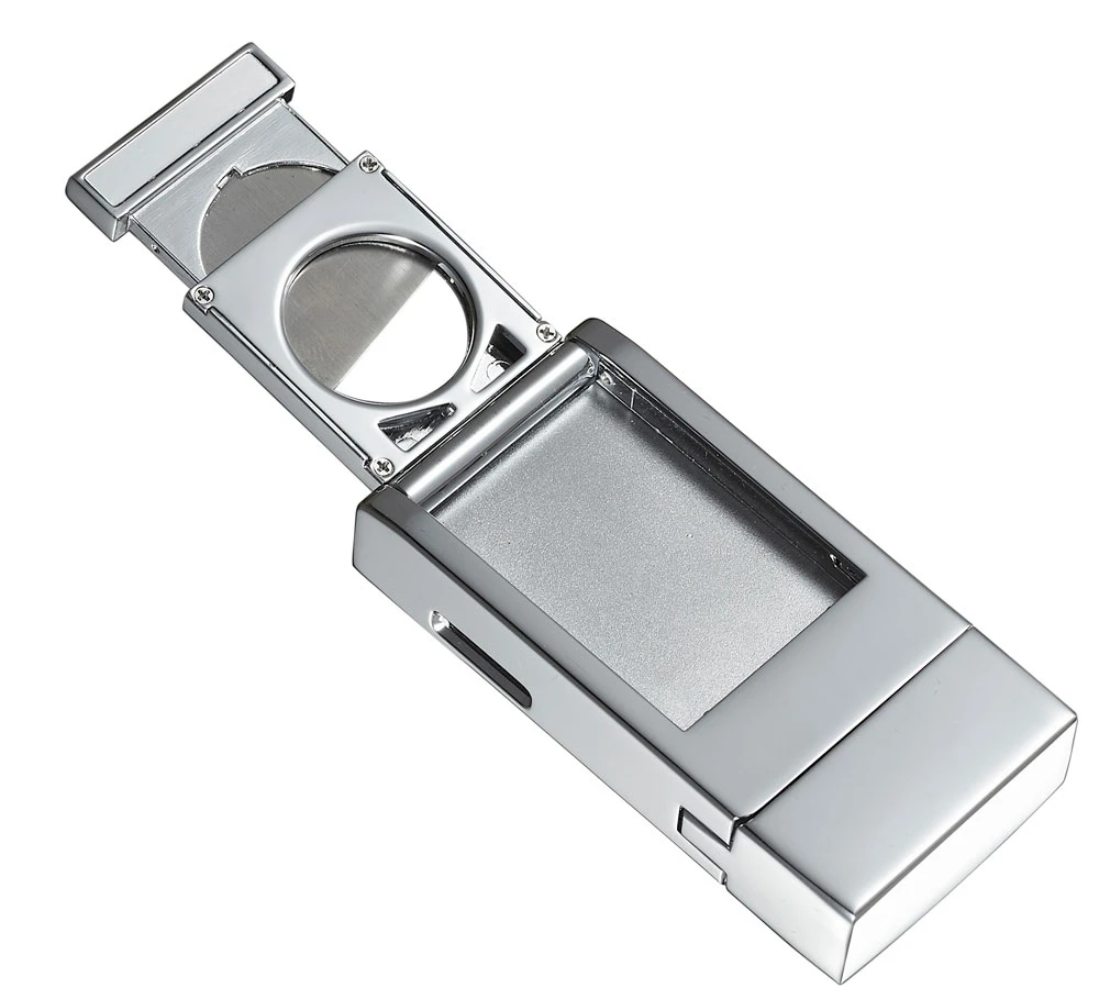 Caseti Naxos Single Jet Flame Cigar Lighter - Chrome Lines I 4 Caseti Naxos Single Jet Flame Cigar Lighter - Chrome Lines I - Image 2