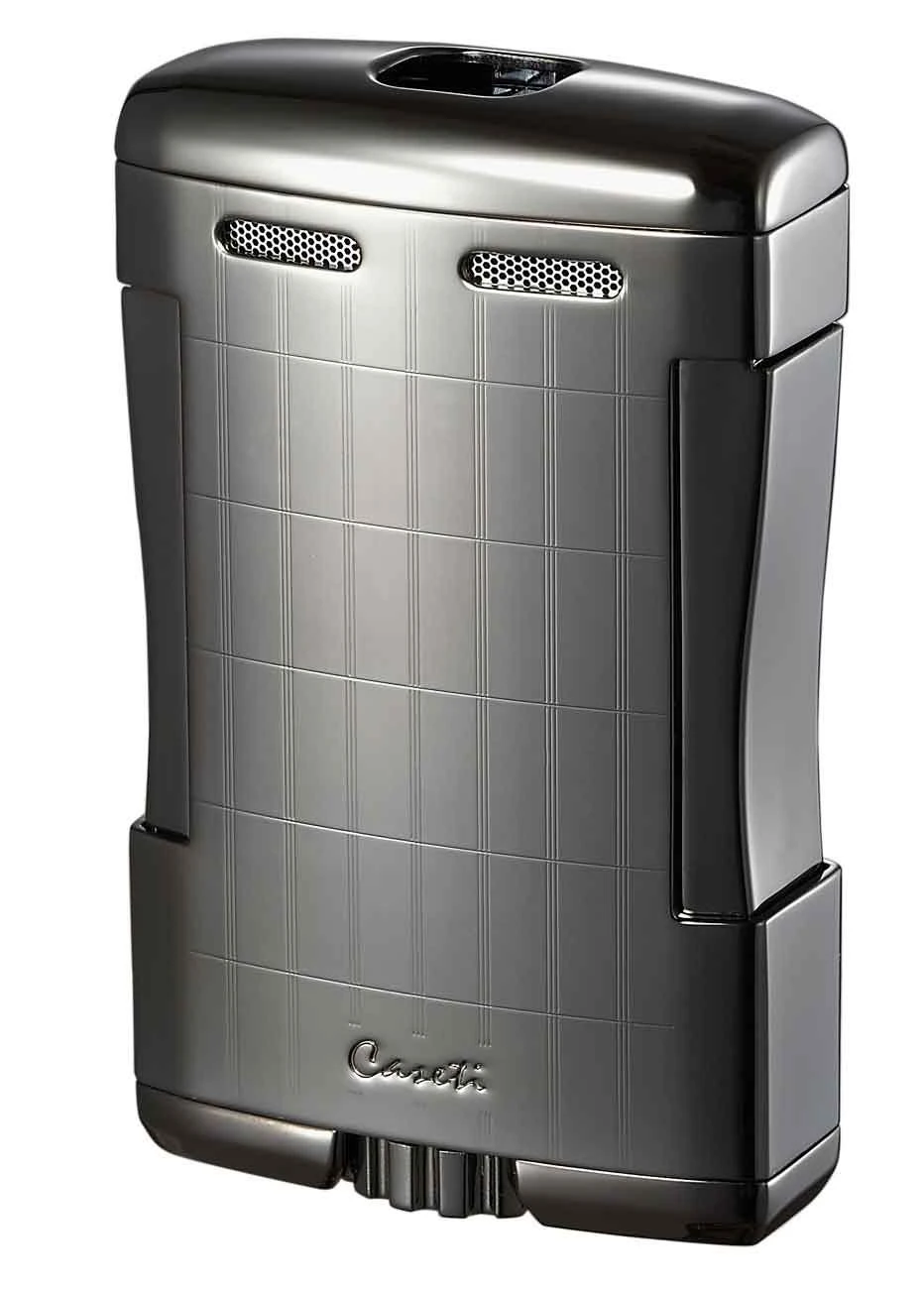 Caseti Sparta Triple Jet Flame Cigar Table Lighter - Satin Gunmetal 3 Caseti Sparta Triple Jet Flame Cigar Table Lighter - Satin Gunmetal
