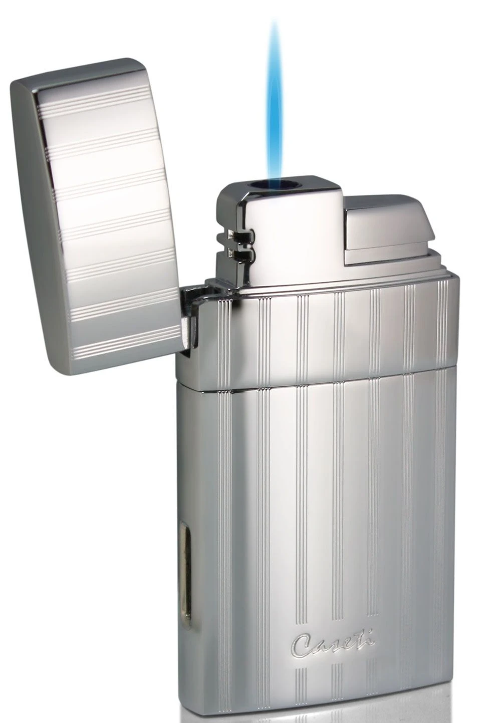 Caseti Troy Polished Chrome Single Torch Flame Cigar Lighter 4 Caseti Troy Polished Chrome Single Torch Flame Cigar Lighter - Image 2