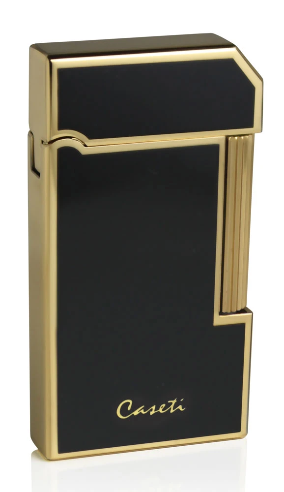 Caseti Windsor Gold Plating With Black Lacquer Flint Traditional Flame Lighter 3 Caseti Windsor Gold Plating With Black Lacquer Flint Traditional Flame Lighter