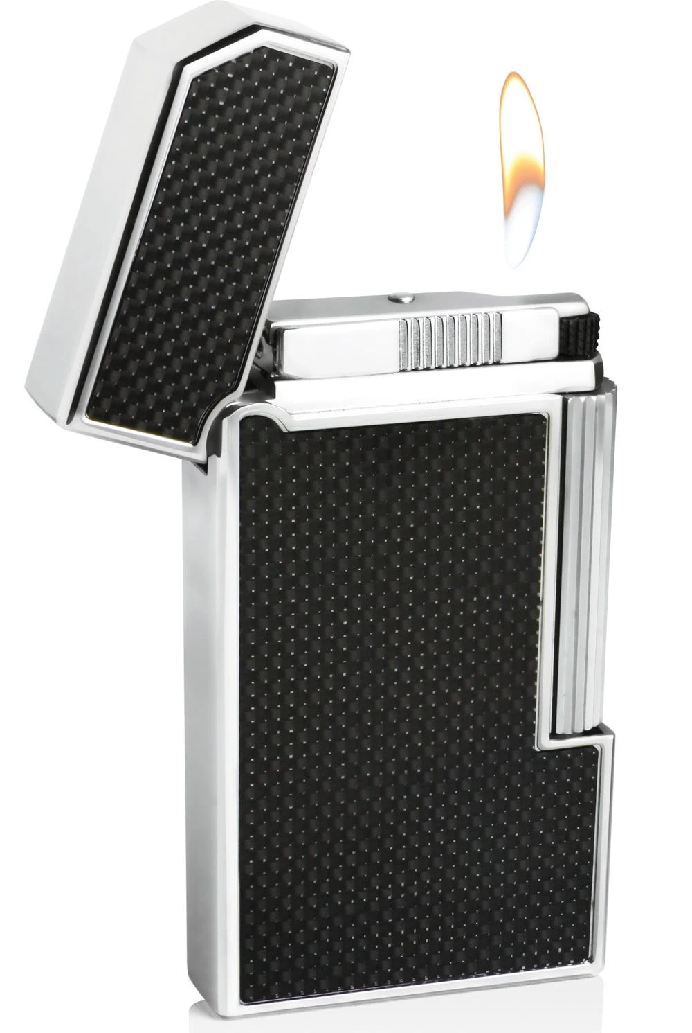 Caseti Windsor Traditional Flame Flint Lighter - Black Carbon Fiber 5 Caseti Windsor Traditional Flame Flint Lighter - Black Carbon Fiber - Image 3