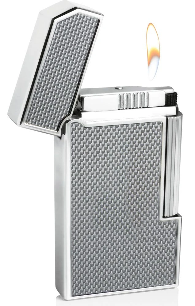 Caseti Windsor Traditional Flame Flint Lighter - Silver Carbon Fiber 5 Caseti Windsor Traditional Flame Flint Lighter - Silver Carbon Fiber - Image 3
