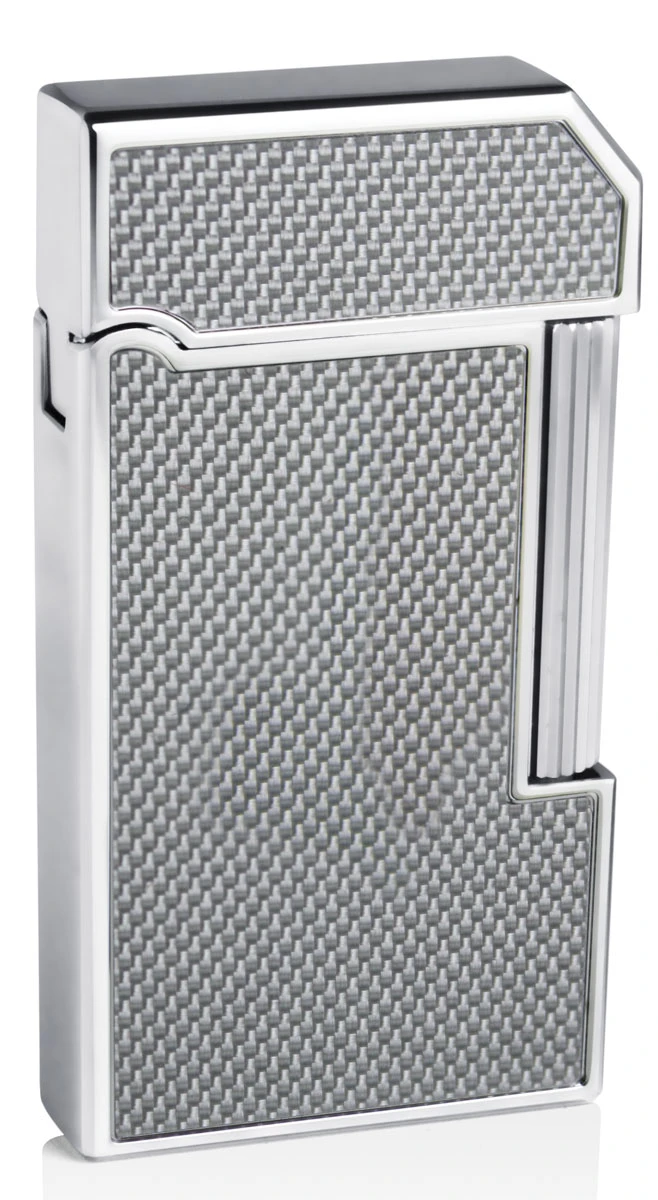 Caseti Windsor Traditional Flame Flint Lighter - Silver Carbon Fiber 4 Caseti Windsor Traditional Flame Flint Lighter - Silver Carbon Fiber - Image 2
