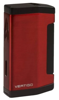 Lotus Vertigo Commissioner Dual Torch Flame Lighter - Red And Black Matte