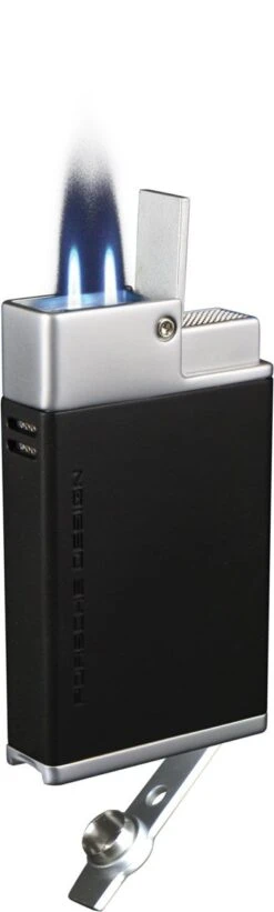 Porsche Design Baden Double Torch Flame Lighter -Matte Black -Elighters Shop porsche design baden double torch flame lighter matte black 129