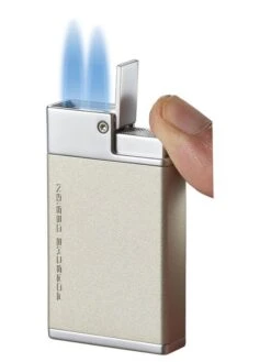Porsche Design Baden Double Torch Flame Lighter - Titan -Elighters Shop porsche design baden double torch flame lighter titan 108