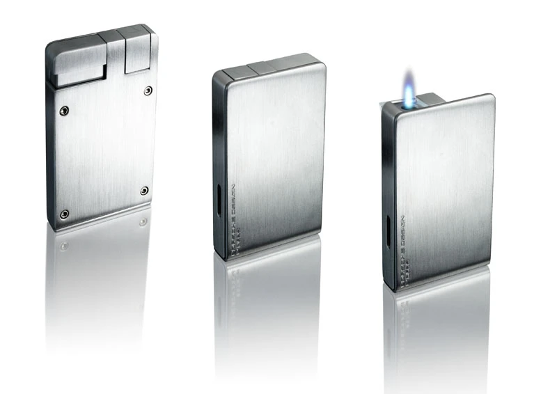 Porsche Design PD9 Chrome Satin Jet Torch Flame Lighter 3 Porsche Design PD9 Chrome Satin Jet Torch Flame Lighter
