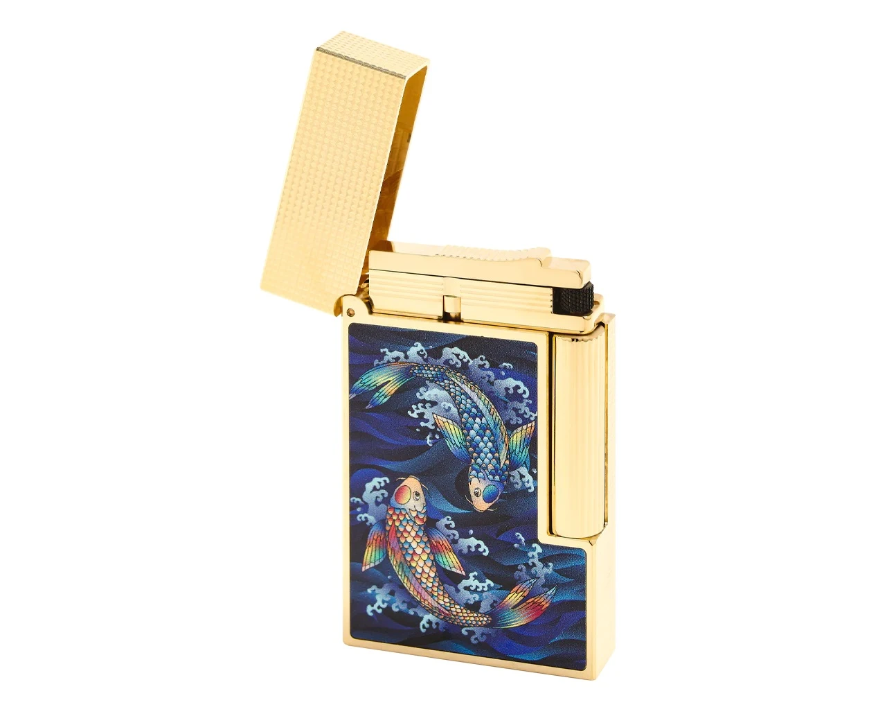 S.T. Dupont Line 2 Koi With Yellow Gold Flint Lighter 3 S.T. Dupont Line 2 Koi With Yellow Gold Flint Lighter