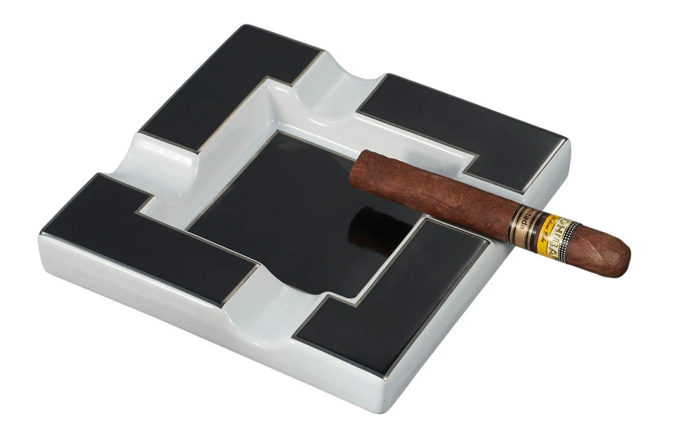 Visol Renner White & Black Ceramic Cigar Ashtray 5 Visol Renner White & Black Ceramic Cigar Ashtray - Image 3