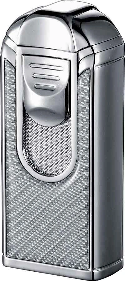 Visol Alec III Triple Jet Flame White Carbon Fiber Chrome Lighter 6 Visol Alec III Triple Jet Flame White Carbon Fiber Chrome Lighter - Image 4