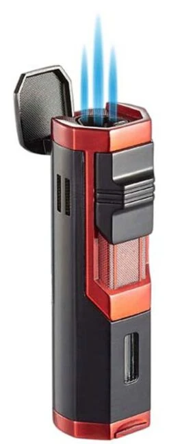 Visol Andes Triple Torch Cigar Lighter - Red And Black 8 Visol Andes Triple Torch Cigar Lighter - Red And Black -Elighters Shop visol andes triple torch cigar lighter red and black 93