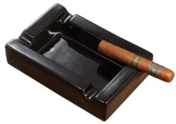 Visol Wesley Black Rectangular Cigar Ceramic Ashtray With Free Laser Engraving