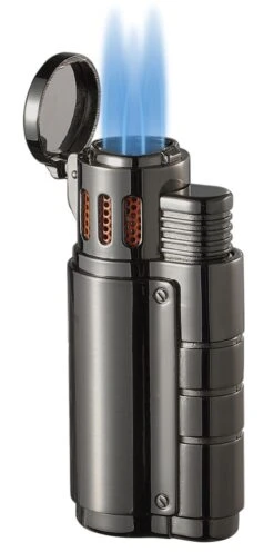 Visol Champ Gunmetal And Orange Triple Torch Cigar Lighter 5 Visol Champ Gunmetal And Orange Triple Torch Cigar Lighter -Elighters Shop visol champ gunmetal and orange triple torch cigar lighter 38