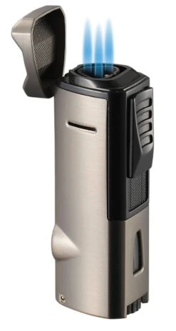Visol Colonel Triple Flame Torch Lighter - Gunmetal -Elighters Shop visol colonel triple flame torch lighter gunmetal 77