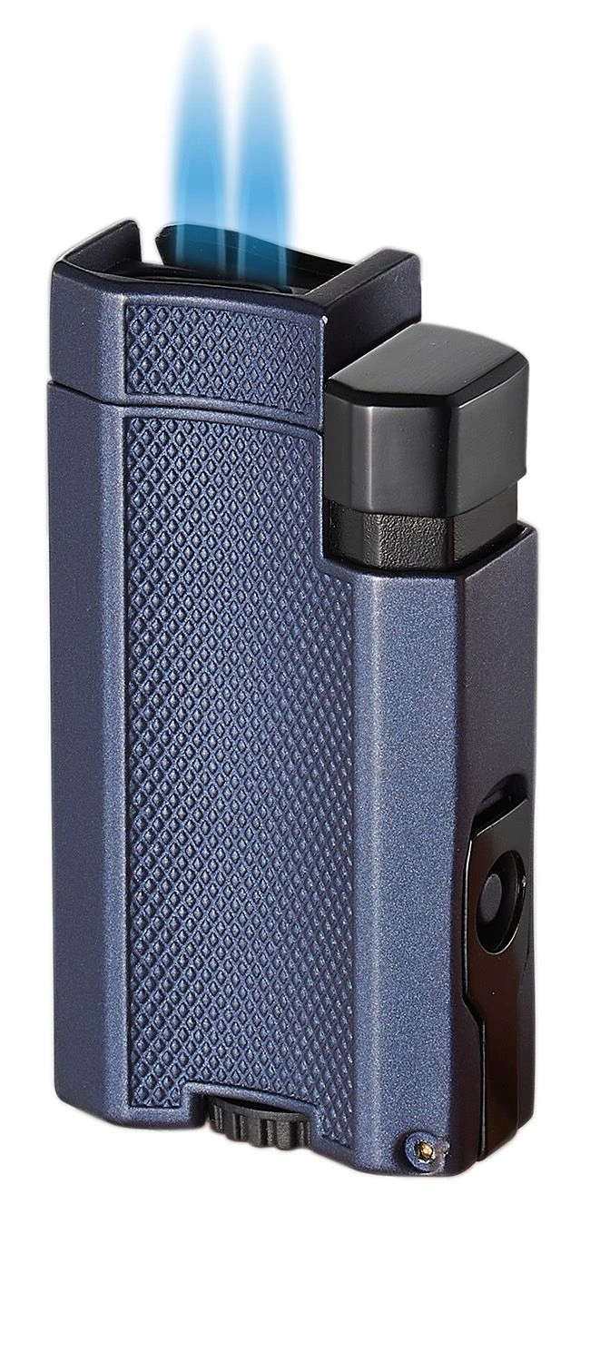 Visol Concave Double Flame Torch Lighter - Indigo Blue 6 Visol Concave Double Flame Torch Lighter - Indigo Blue - Image 4