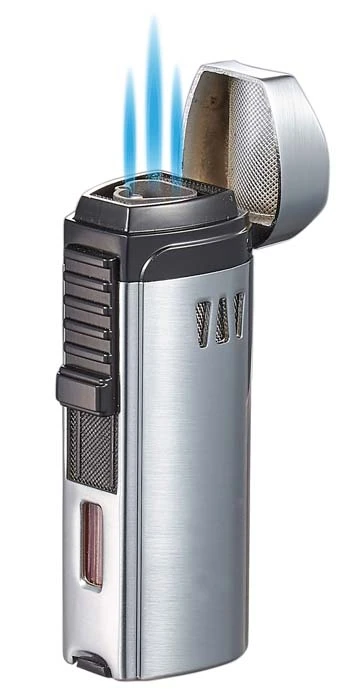 Visol Denali Triple Torch Cigar Lighter - Silver 7 Visol Denali Triple Torch Cigar Lighter - Silver - Image 5