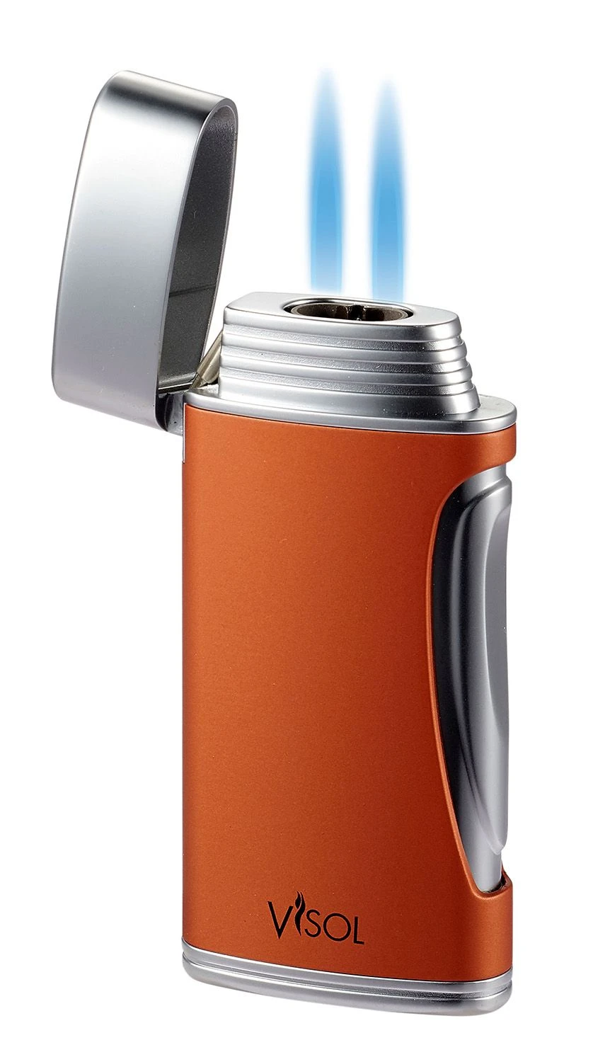 Visol DuoMatt Burnt Orange Double Flame Cigar Lighter 4 Visol DuoMatt Burnt Orange Double Flame Cigar Lighter - Image 2