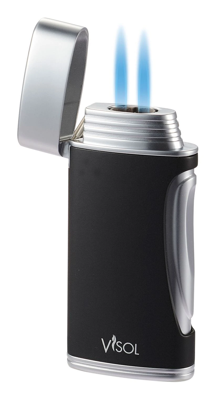 Visol DuoMatt Matte Black Double Flame Cigar Lighter 3 Visol DuoMatt Matte Black Double Flame Cigar Lighter