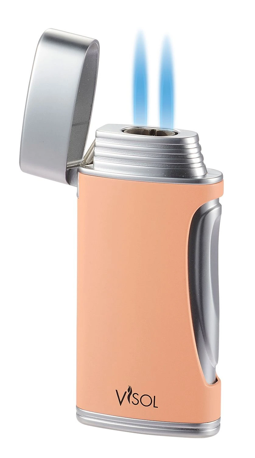 Visol DuoMatt Salmon Double Flame Cigar Lighter 3 Visol DuoMatt Salmon Double Flame Cigar Lighter