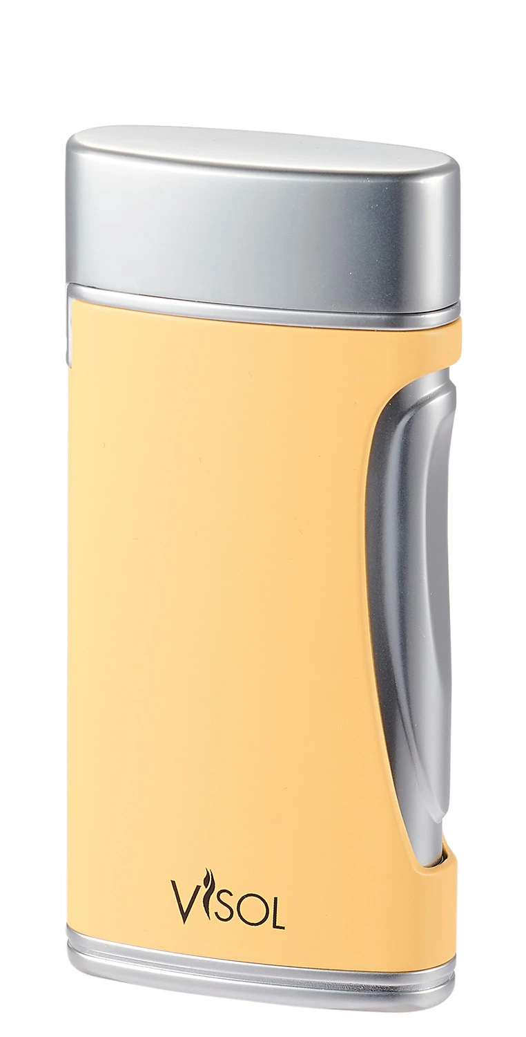 Visol DuoMatt Yellow Double Flame Cigar Lighter 4 Visol DuoMatt Yellow Double Flame Cigar Lighter - Image 2