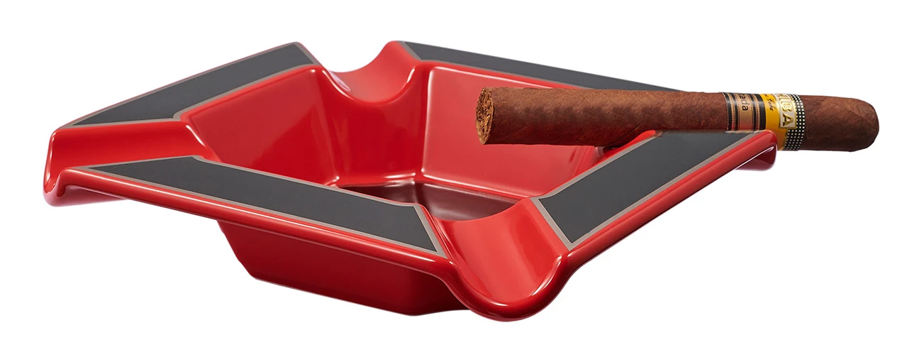 Visol Festus Large Cigar Ashtray - Matte Black And Red 4 Visol Festus Large Cigar Ashtray - Matte Black And Red - Image 2