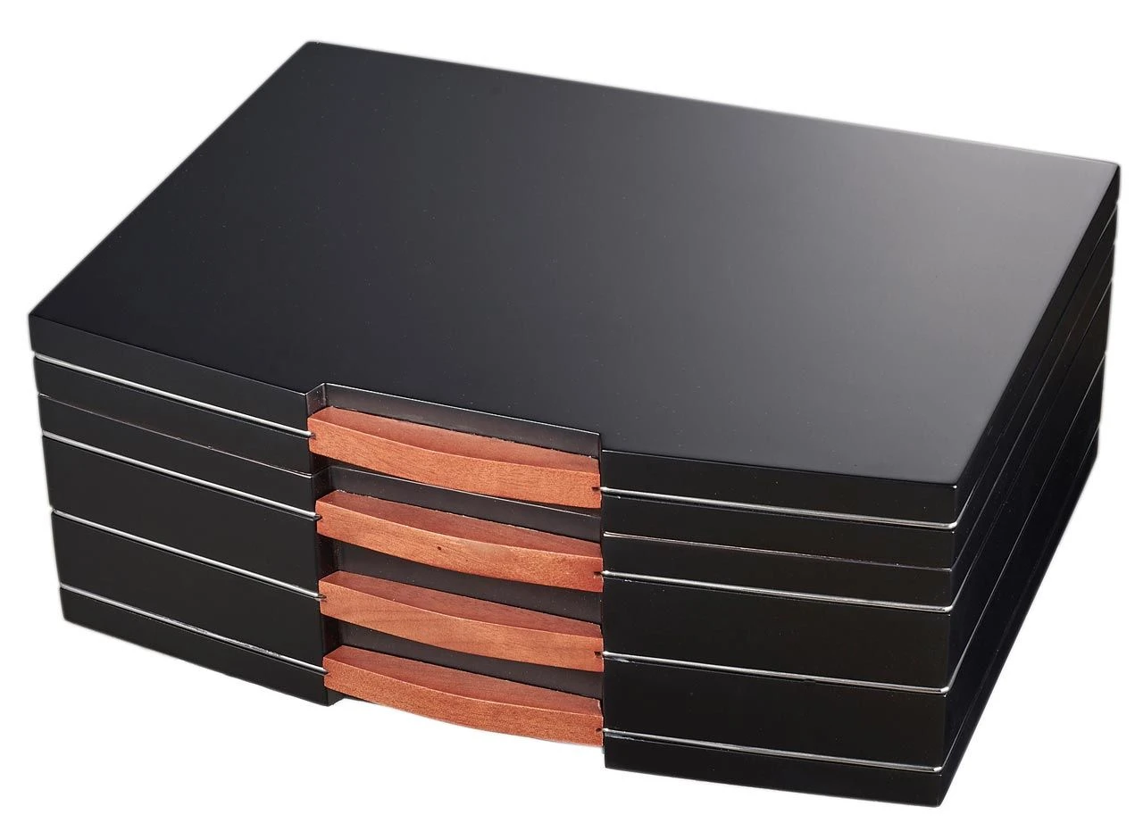 Visol Gerard Modern Polished Black Cigar Humidor - Holds 100 Cigars 3 Visol Gerard Modern Polished Black Cigar Humidor - Holds 100 Cigars