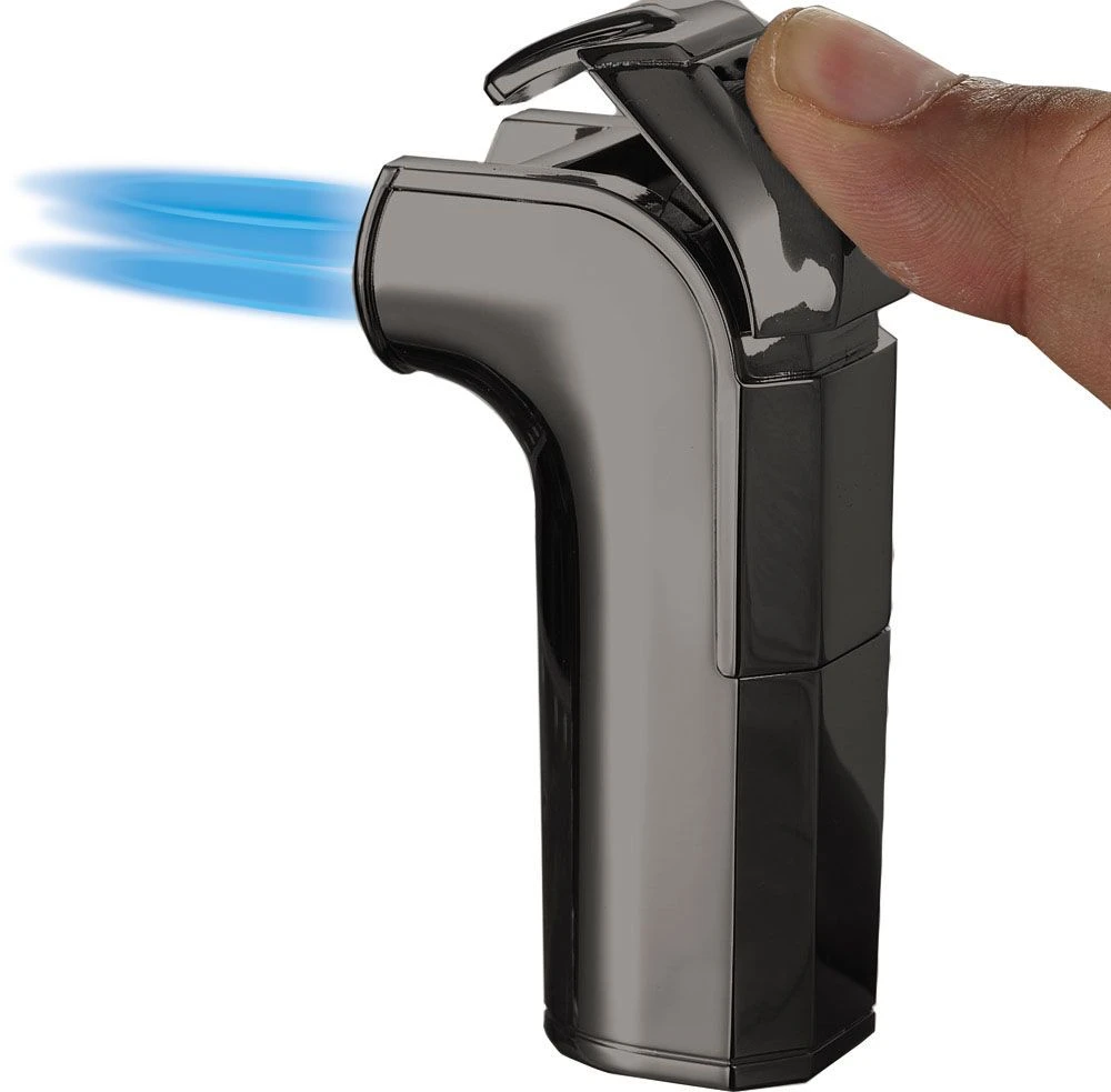 Visol Handle Triple Jet Flame Satin Gunmetal Cigar Lighter 3 Visol Handle Triple Jet Flame Satin Gunmetal Cigar Lighter