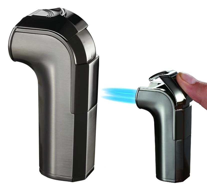 Visol Handle Triple Jet Flame Satin Gunmetal Cigar Lighter 4 Visol Handle Triple Jet Flame Satin Gunmetal Cigar Lighter - Image 2