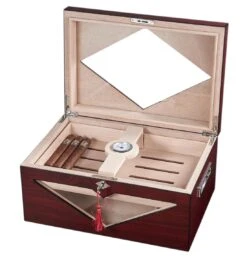 Visol Hudson Red Bubinga Glasstop Cigar Humidor - Up To 125 Cigars 7 Visol Hudson Red Bubinga Glasstop Cigar Humidor - Up To 125 Cigars -Elighters Shop visol hudson red bubinga glass top desktop cigar humidor 66